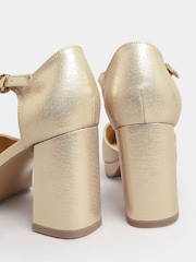 Yours Curve Gold Extra-Wide Fit Platform Court Shoes - Image 3 of 4