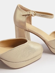 Yours Curve Gold Extra-Wide Fit Platform Court Shoes - Image 4 of 4