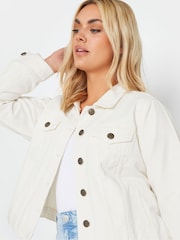 Yours Curve Cream Denim Jacket - Image 4 of 4