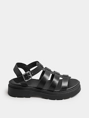 Yours Curve Black Chunky Gladiator Sandals In Wide E Fit & Extra Wide EEE Fit - Image 3 of 5