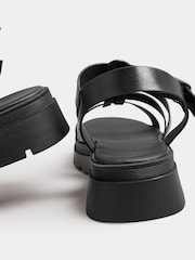 Yours Curve Black Chunky Gladiator Sandals In Wide E Fit & Extra Wide EEE Fit - Image 4 of 5