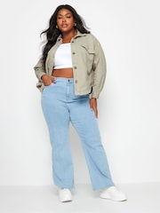 Yours Curve Natural 100% Cotton Denim Curved Hem Western Jacket - Image 2 of 3