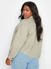Yours Curve Natural 100% Cotton Denim Curved Hem Western Jacket - Image 3 of 3
