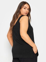 Yours Curve Black Knitted Vest Top - Image 3 of 5
