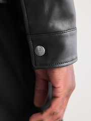 Black Leather Signature Racer Jacket - Image 6 of 12