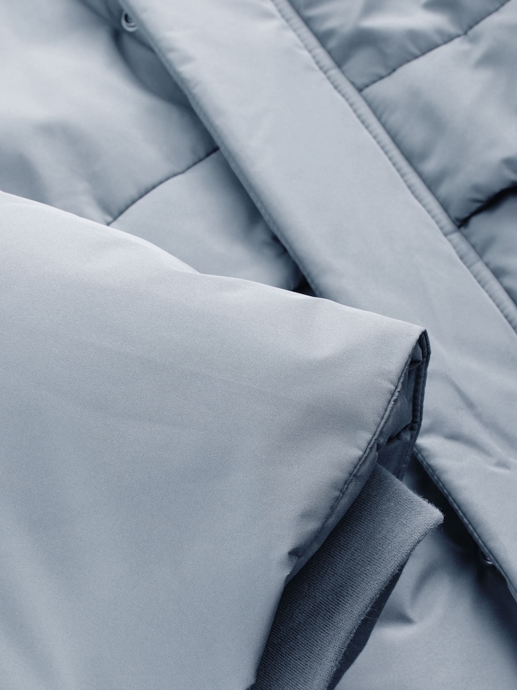 Ice Grey Hooded Shower Resistant Padded Coat - Image 7 of 7