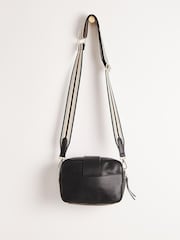 Oliver Bonas Black Charlee Striped Crossbody Bag - Image 1 of 7