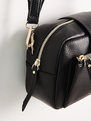 Oliver Bonas Black Charlee Striped Crossbody Bag - Image 3 of 7