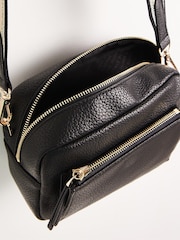 Oliver Bonas Black Charlee Striped Crossbody Bag - Image 4 of 7