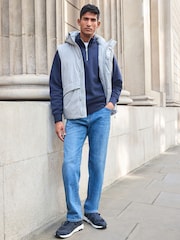 Light Grey Shower Resistant Hooded Padded Gilet - Image 2 of 6