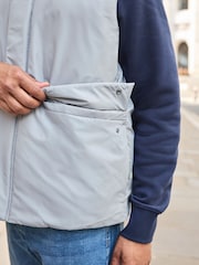 Light Grey Shower Resistant Hooded Padded Gilet - Image 6 of 6