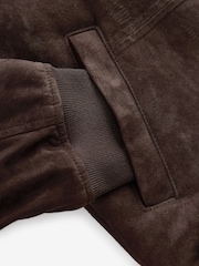 Brown Suede Bonded Borg Lined Jacket - Image 11 of 12