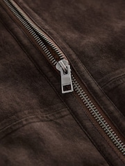 Brown Suede Bonded Borg Lined Jacket - Image 12 of 12
