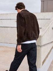Brown Suede Bonded Borg Lined Jacket - Image 3 of 12