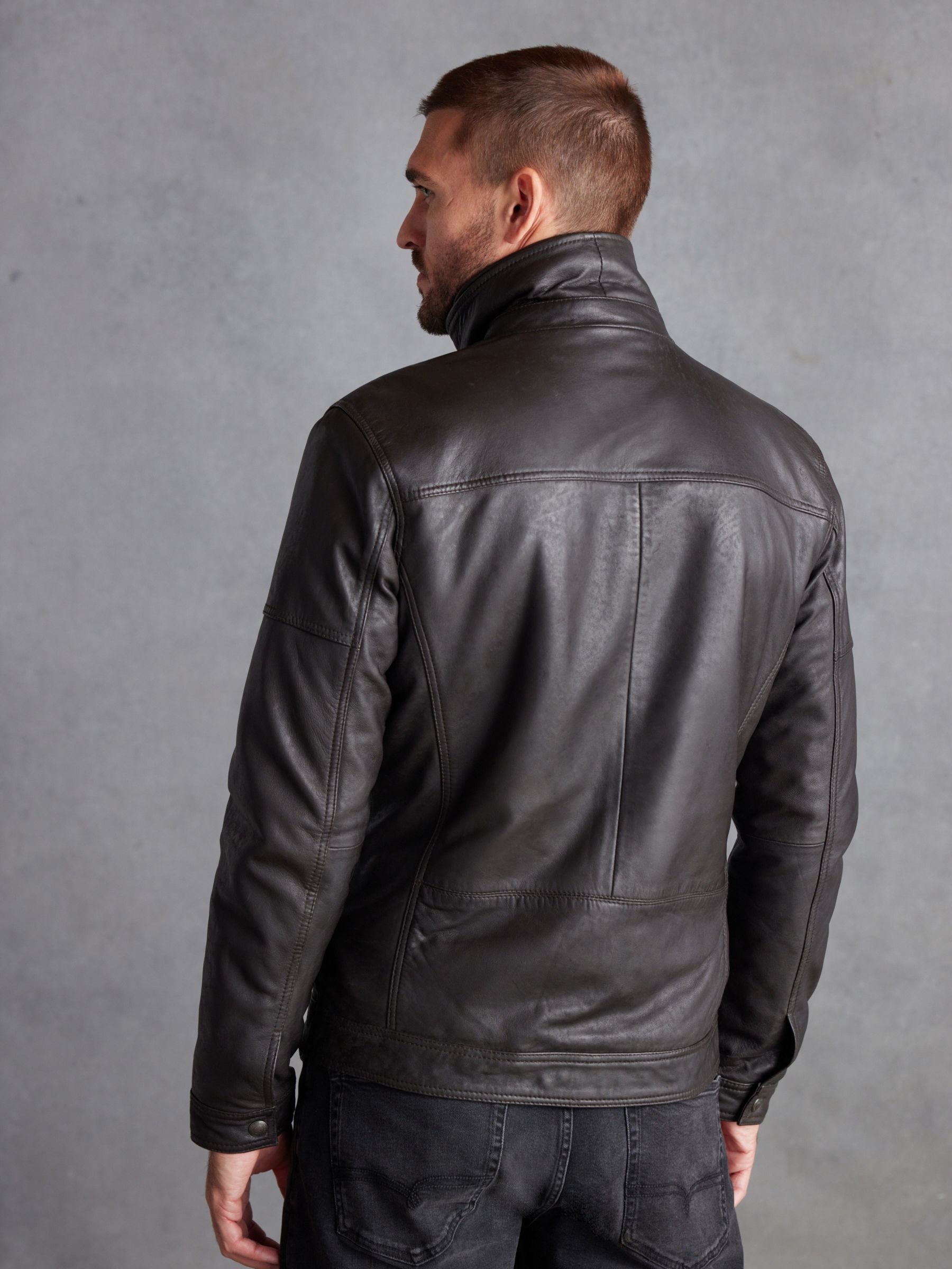 MA+ J214DZHZ Detachable hood Leather Jacket | Elixirgallery