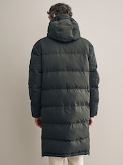 Khaki Green Signature Longline Down Puffer Coat - Image 3 of 13