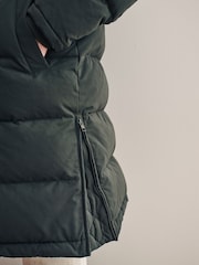 Khaki Green Signature Longline Down Puffer Coat - Image 6 of 13