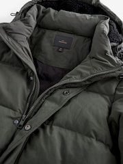 Khaki Green Signature Longline Down Puffer Coat - Image 9 of 13