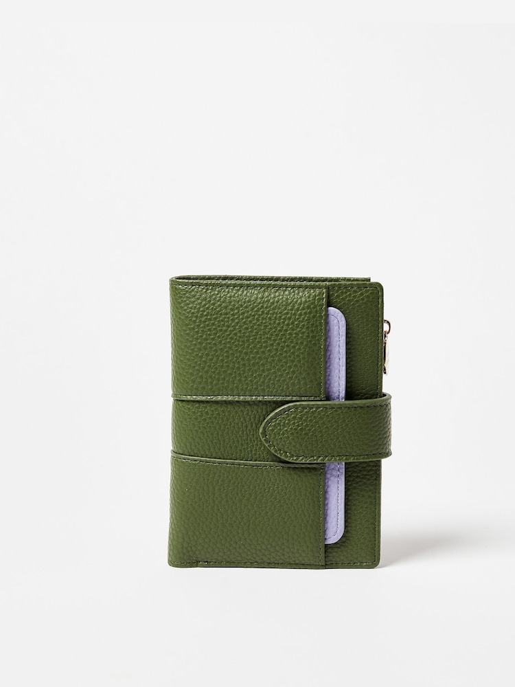Oliver Bonas Green Naomi Zipped Purse - Image 1 of 6