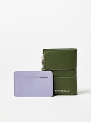 Oliver Bonas Green Naomi Zipped Purse - Image 3 of 6