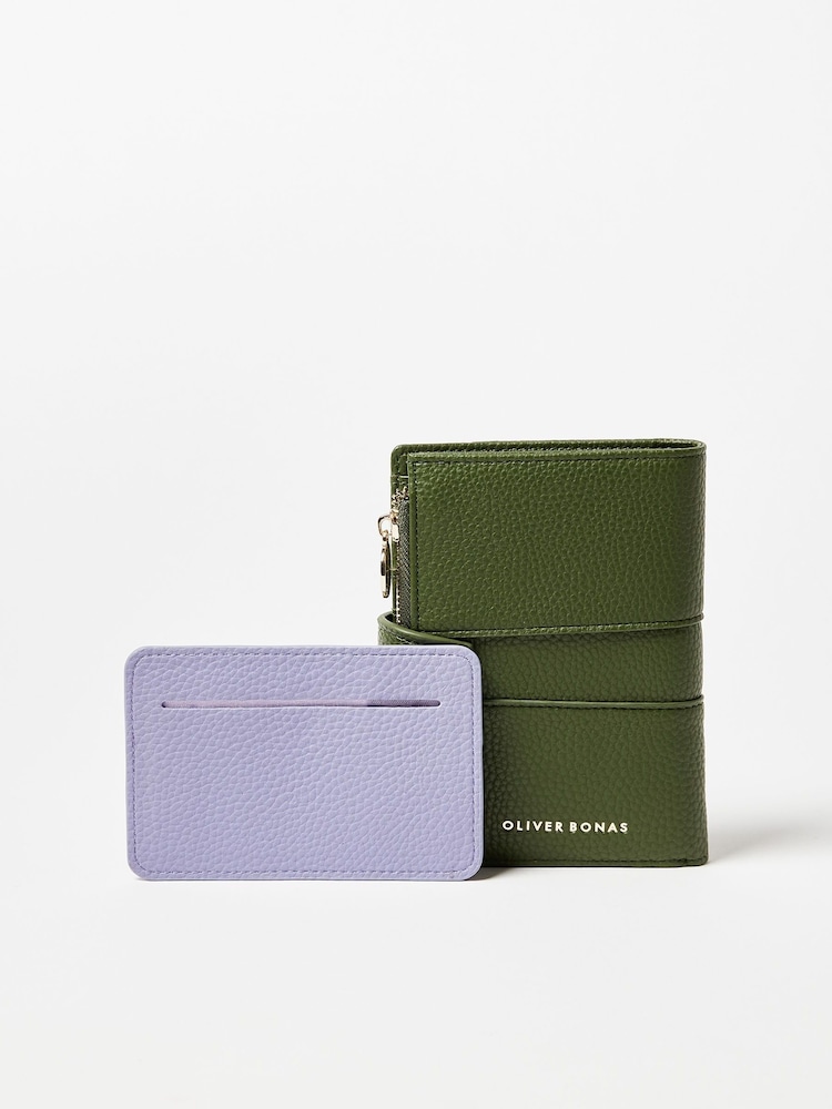 Oliver Bonas Green Naomi Zipped Purse - Image 3 of 6