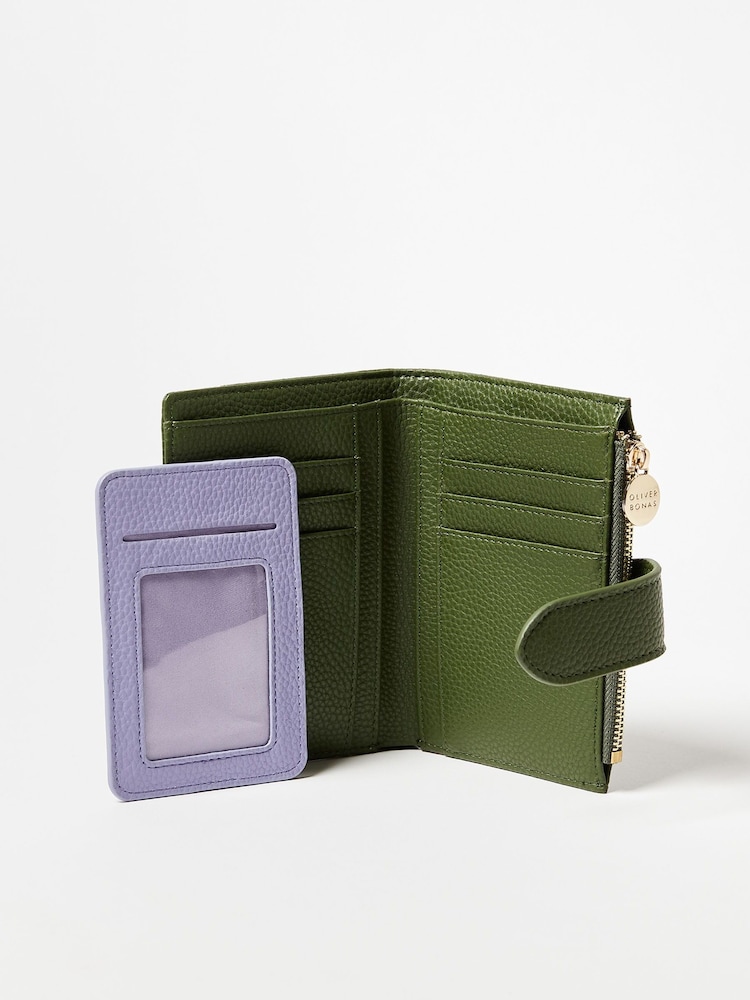 Oliver Bonas Green Naomi Zipped Purse - Image 4 of 6