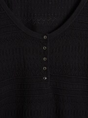 Oliver Bonas Black Knitted Stitch Top - Image 6 of 8