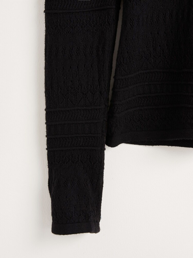 Oliver Bonas Black Knitted Stitch Top - Image 8 of 8