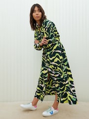 Oliver Bonas Midi-Hemdkleid mit abstraktem Print - Bild 3 von 9
