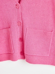 Oliver Bonas Pink Sparkle Ribbed Cardigan - Image 7 of 8
