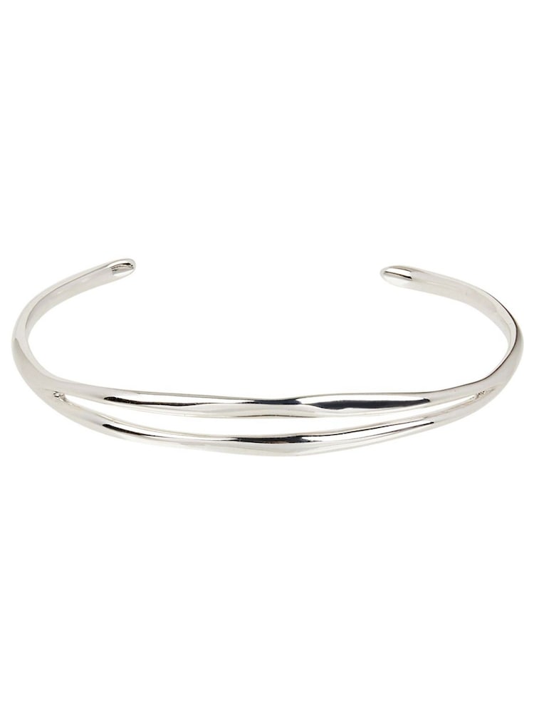 Oliver Bonas Silver Plated Nixie Wavy Bangle - Image 1 of 4