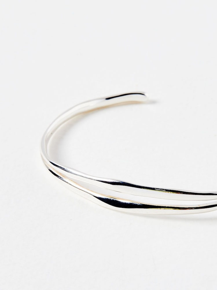 Oliver Bonas Silver Plated Nixie Wavy Bangle - Image 4 of 4