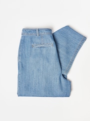Oliver Bonas Blue Pleated Chambray Trousers - Image 4 of 8