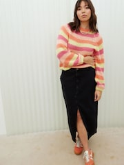 Oliver Bonas Multi Striped Lofty Knitted Jumper - Image 3 of 8