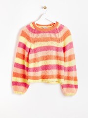 Oliver Bonas Multi Striped Lofty Knitted Jumper - Image 4 of 8