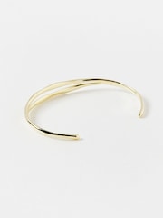Oliver Bonas Gold Plated Nixie Wavy Bangle - Image 3 of 4