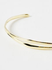 Oliver Bonas Gold Plated Nixie Wavy Bangle - Image 4 of 4
