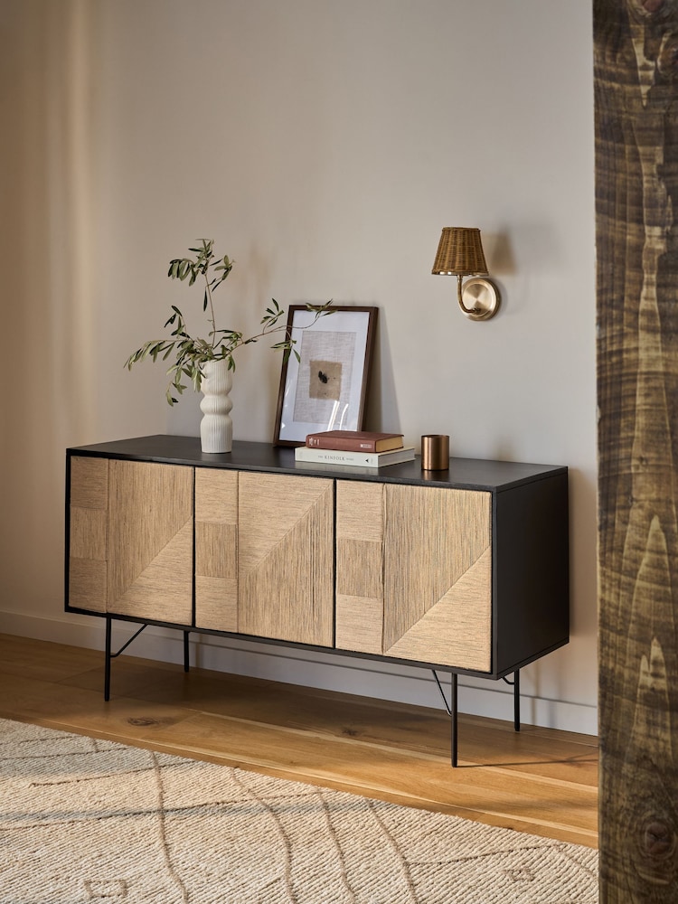 Black Mali Woven Sideboard - Image 1 of 8