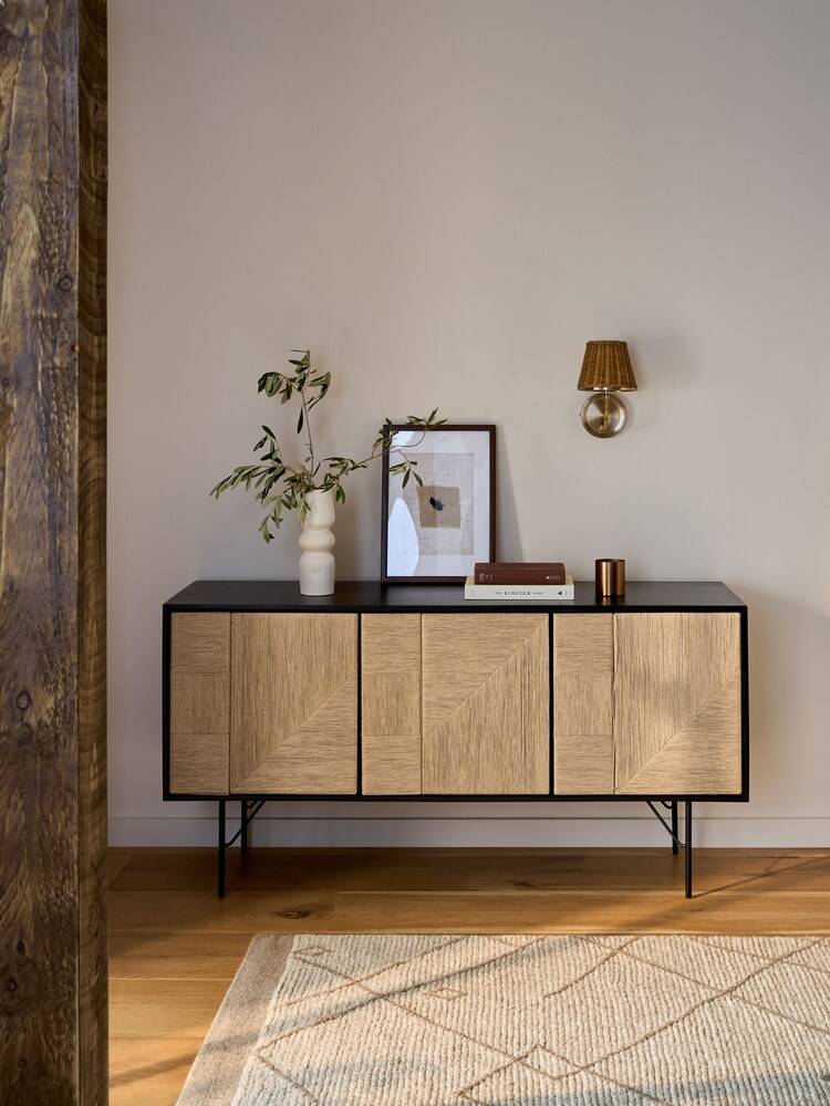 Black Mali Woven Sideboard - Image 2 of 8