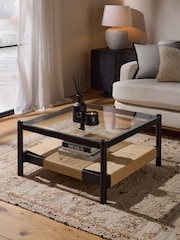 Black Mali Woven Large Coffee Table - Image 1 of 6