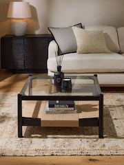 Black Mali Woven Large Coffee Table - Image 2 of 6