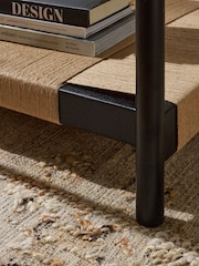 Black Mali Woven Large Coffee Table - Image 3 of 6