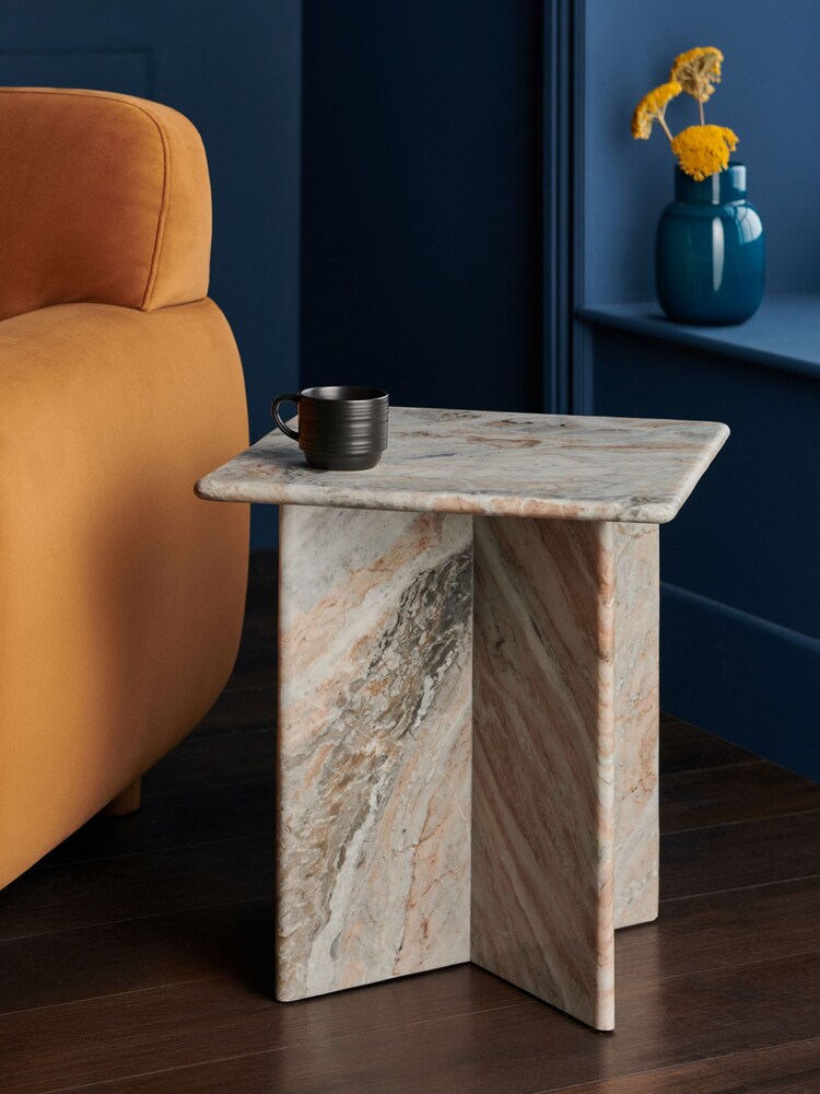 Natural Marble Side Table - Image 1 of 5