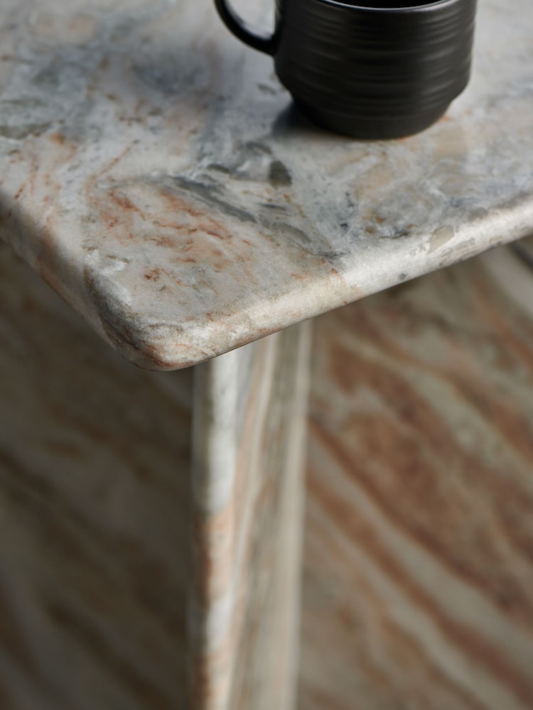 Natural Marble Side Table - Image 2 of 5