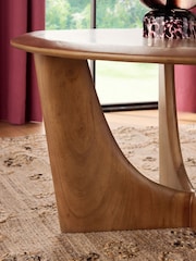 Dark Arc Solid Mango Wood Coffee Table - Image 2 of 7