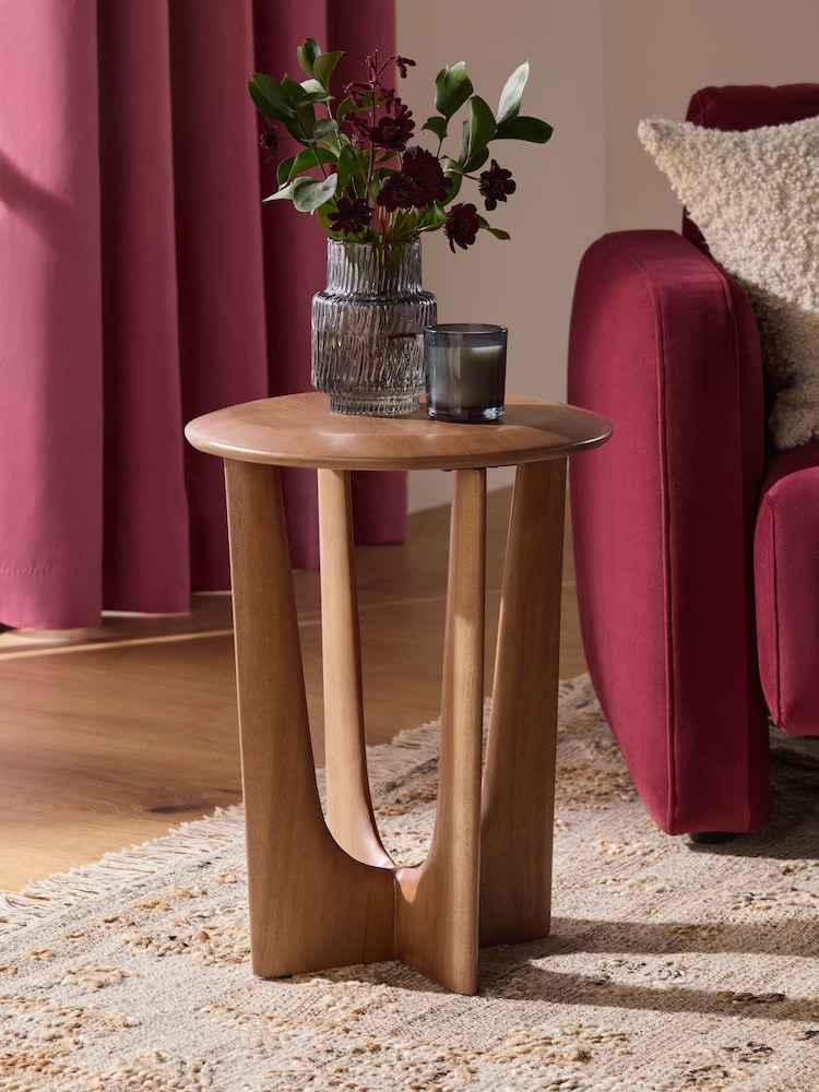 Dark Arc Solid Mango Wood Side Table - Image 1 of 5