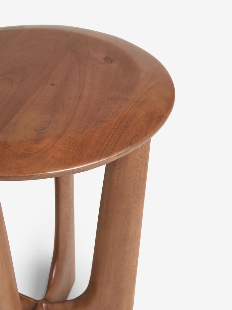 Dark Arc Solid Mango Wood Side Table - Image 5 of 5