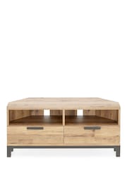 Light Bronx Up to 46 inch Corner Oak Effect Slim TV Unit - Image 10 of 10