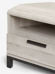 Grey Bronx Up to 46 inch Corner Oak Effect Slim TV Unit - Image 7 of 8