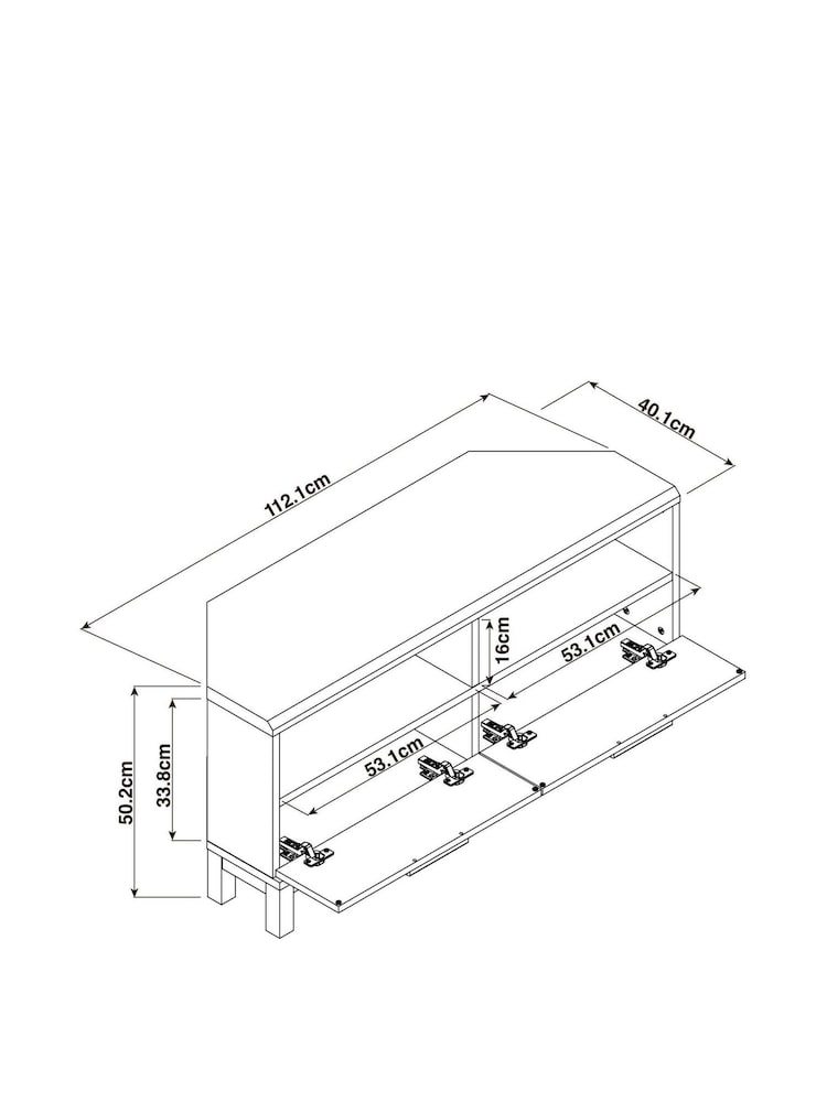 Grey Bronx Up to 46 inch Corner Oak Effect Slim TV Unit - Image 8 of 8